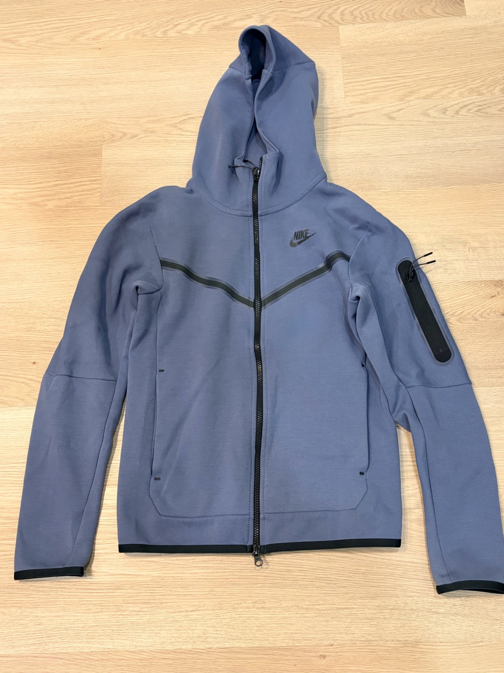 Nike Men's Blue Tech Fleece Full-Zip Hooded Jacket